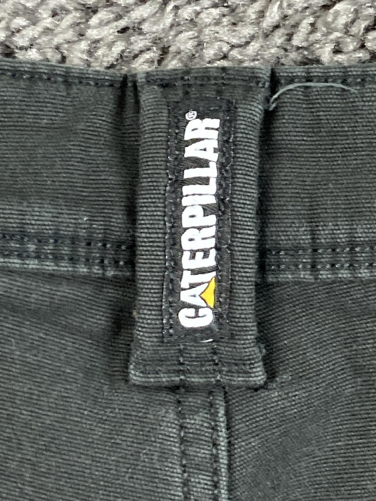 CAT Caterpillar Black Stretch Canvas Fleece Lined Work Pants Cotton Blend 36x30