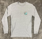 O'Neill Modern Fit Long Sleeve T-Shirt Men's Heather Gray Back Wave Graphic Sz M