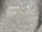 O'Neill Modern Fit Long Sleeve T-Shirt Men's Heather Gray Back Wave Graphic Sz M