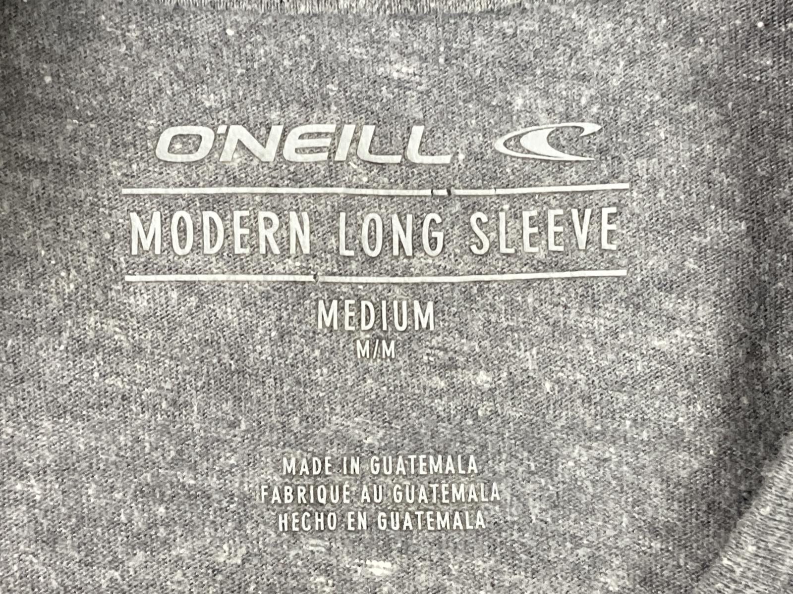 O'Neill Modern Fit Long Sleeve T-Shirt Men's Heather Gray Back Wave Graphic Sz M