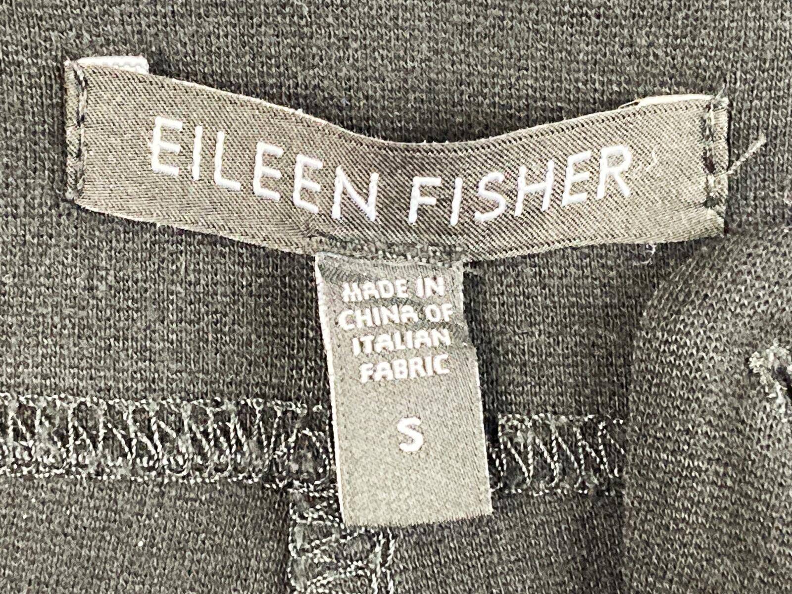 Eileen Fisher Milano Viscose Knit Pants Black Straight Leg Trousers Pockets Sz S