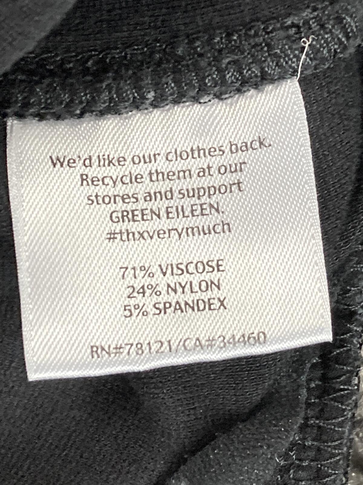 Eileen Fisher Milano Viscose Knit Pants Black Straight Leg Trousers Pockets Sz S