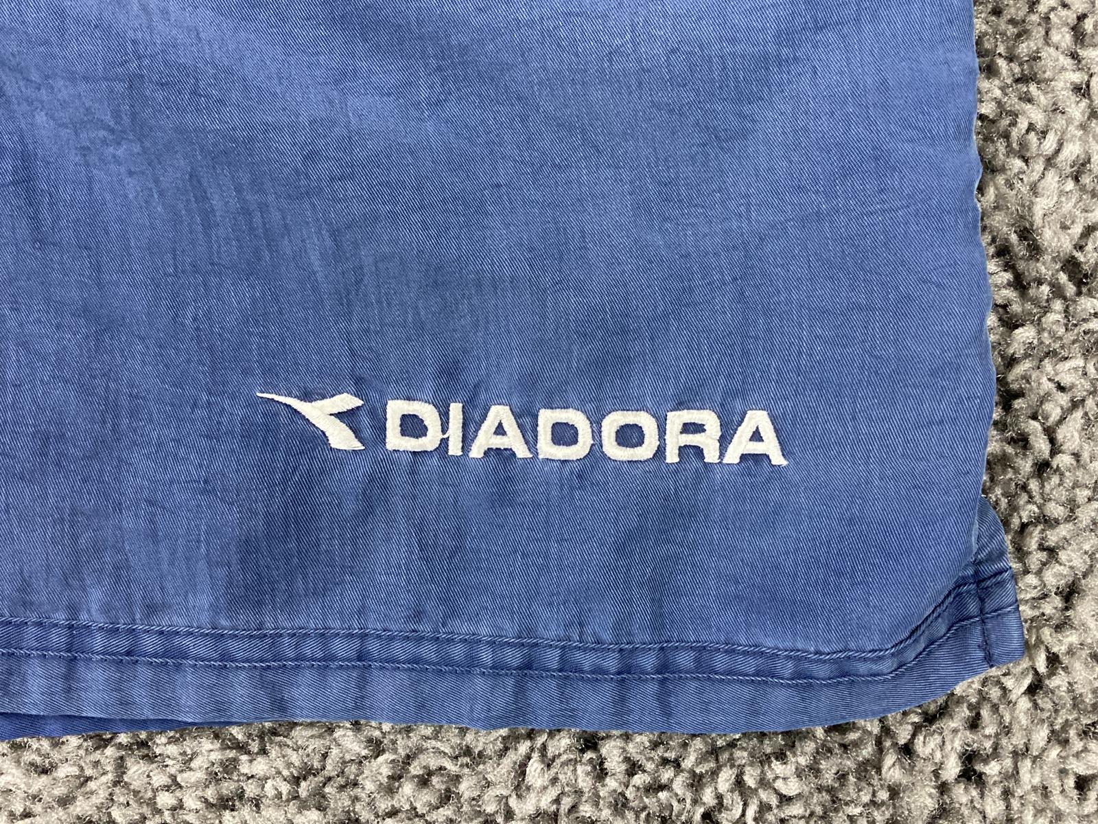 Vintage Diadora Soccer Shorts Royal Blue Mens 100% Nylon Shiny Y2K Retro Sz XL