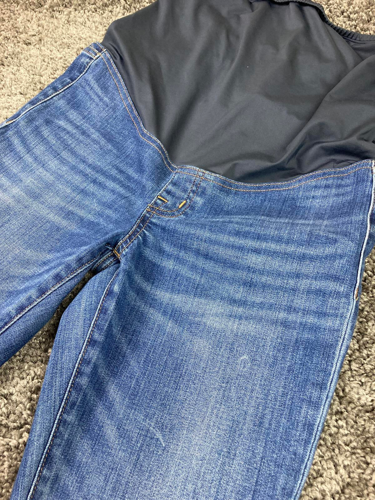 Madewell Maternity Skinny Jeans Blue Stretch Panel Size 28