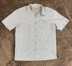 Columbia Declination Trail Shirt Mens Blue Check Short Sleeve Button Up Mesh L