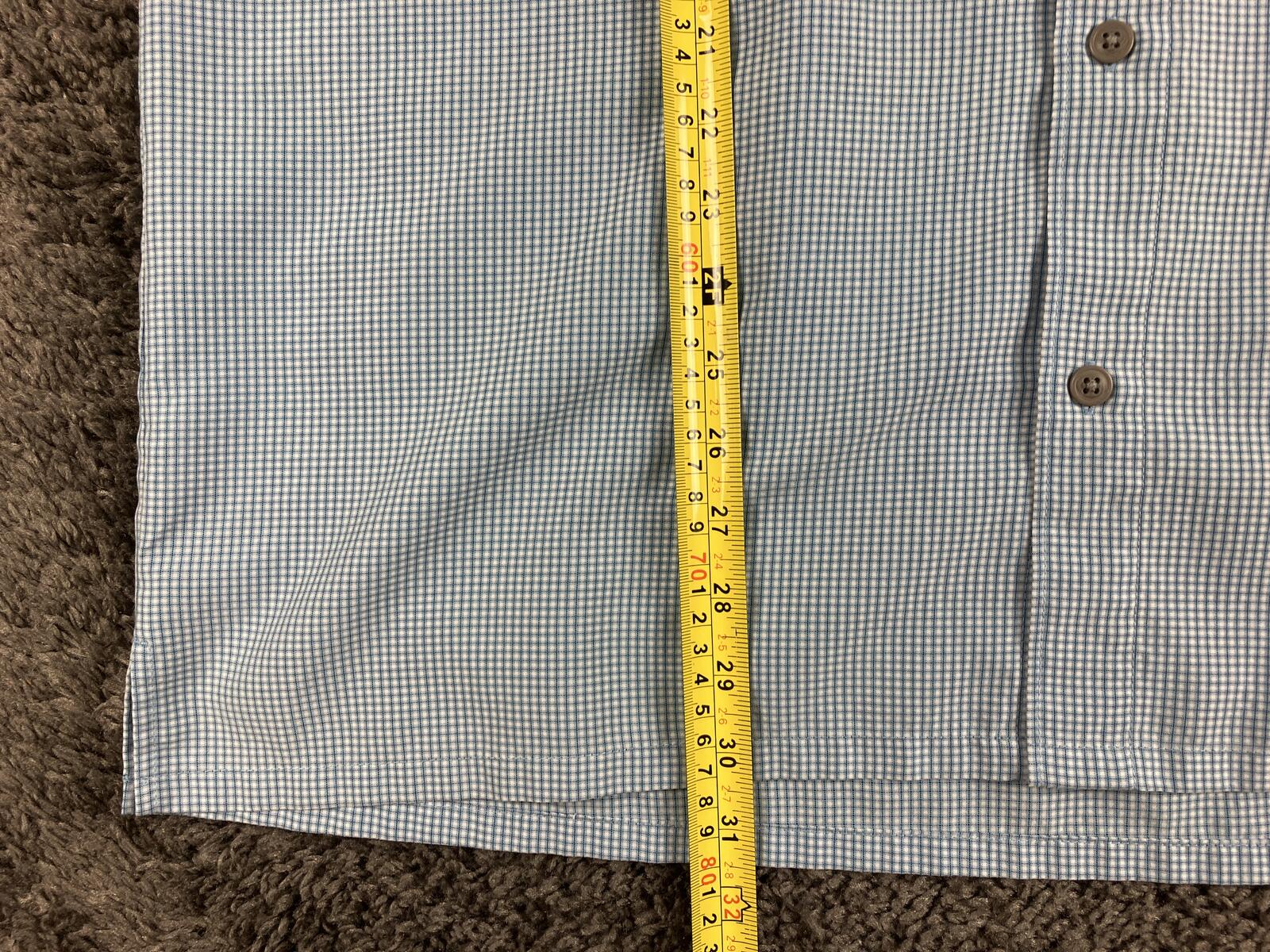 Columbia Declination Trail Shirt Mens Blue Check Short Sleeve Button Up Mesh L