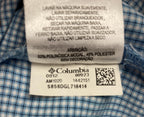 Columbia Declination Trail Shirt Mens Blue Check Short Sleeve Button Up Mesh L