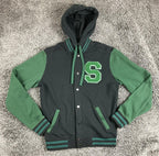 Harry Potter Slytherin Varsity Jacket Hoodie Black Green Hogwarts Coat Sz Small