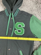 Harry Potter Slytherin Varsity Jacket Hoodie Black Green Hogwarts Coat Sz Small