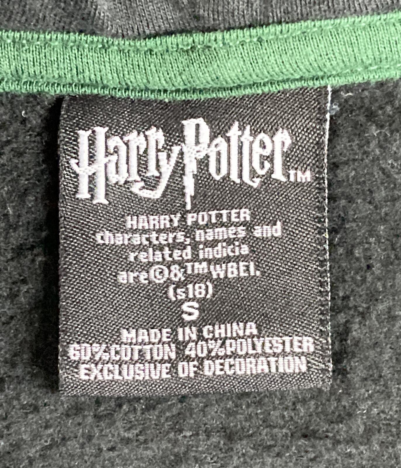 Harry Potter Slytherin Varsity Jacket Hoodie Black Green Hogwarts Coat Sz Small
