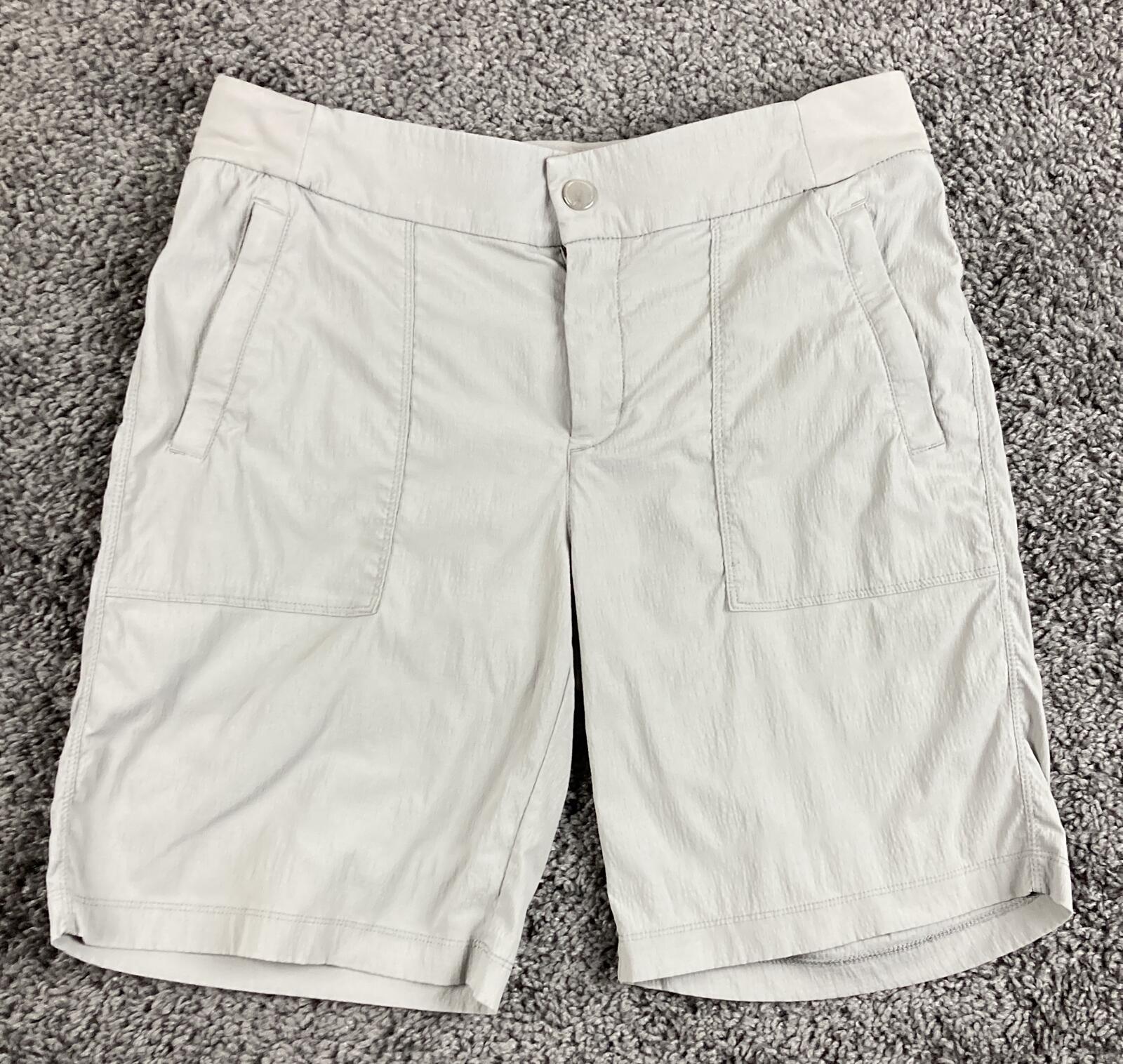 Athleta Trekkie Bermuda Hiking Shorts Womens Gray Stretch Ripstop Size 8