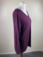 Eileen Fisher Top Viscose Stretch Long Sleeve Plum Purple Women Sz M