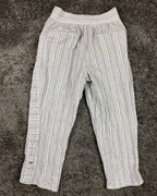 Westbound Pants Linen Blend Striped Wide Leg Women XL Smocked Waist Drawstring