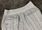 Westbound Pants Linen Blend Striped Wide Leg Women XL Smocked Waist Drawstring