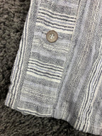 Westbound Pants Linen Blend Striped Wide Leg Women XL Smocked Waist Drawstring