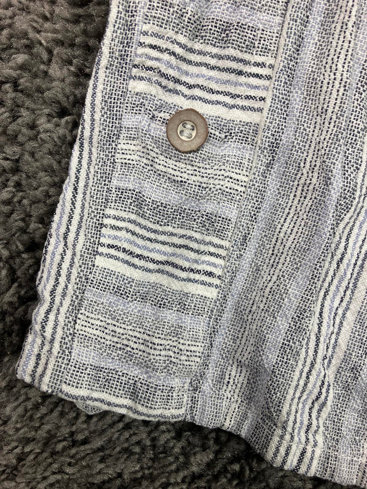 Westbound Pants Linen Blend Striped Wide Leg Women XL Smocked Waist Drawstring