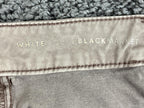 White House Black Market The Skinny Ankle Pants Tan Embroidered Zip Hem Sz 8