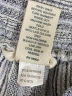Westbound Pants Linen Blend Striped Wide Leg Women XL Smocked Waist Drawstring