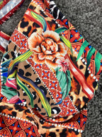 Venus One Piece Swimsuit Size 20 Multicolor Floral Leopard Cutout Ring Detail