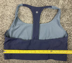 Athleta Transcend Bra XL Blue Grey Racerback Crop Yoga Sports