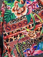 Venus One Piece Swimsuit Size 20 Multicolor Floral Leopard Cutout Ring Detail