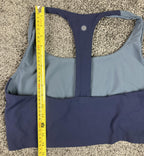 Athleta Transcend Bra XL Blue Grey Racerback Crop Yoga Sports