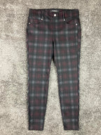 Liverpool Los Angeles Gia Glider Pull On Skinny Pants BLK/RED Plaid Size 10/30