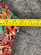 Venus One Piece Swimsuit Size 20 Multicolor Floral Leopard Cutout Ring Detail