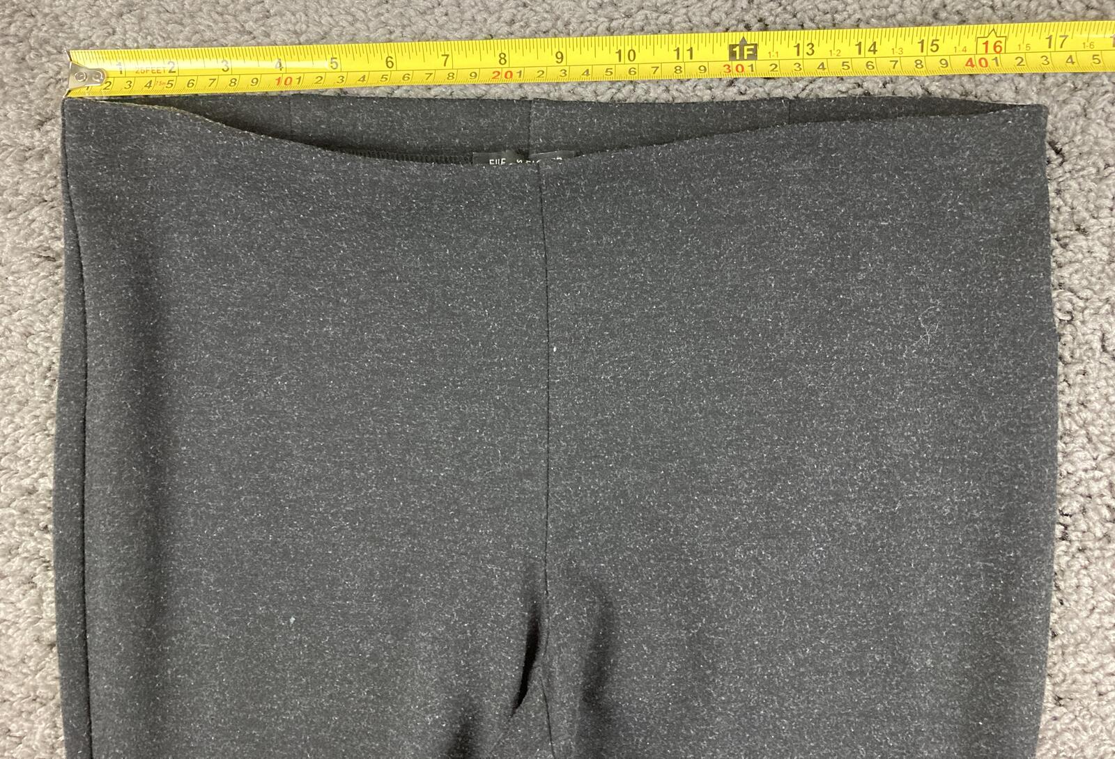 Eileen Fisher Charcoal Gray Melanged Viscose Stretch Ponte Slim Pants Size S