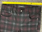 Liverpool Los Angeles Gia Glider Pull On Skinny Pants BLK/RED Plaid Size 10/30
