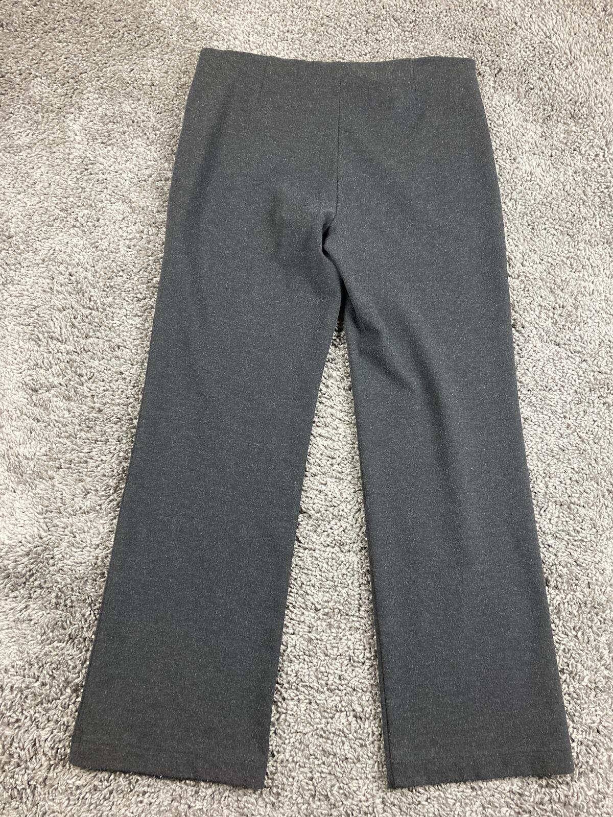 Eileen Fisher Charcoal Gray Melanged Viscose Stretch Ponte Slim Pants Size S