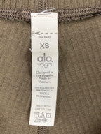 Alo Yoga Wellness Ribbed High-Waist Leggings Brown Sz XS