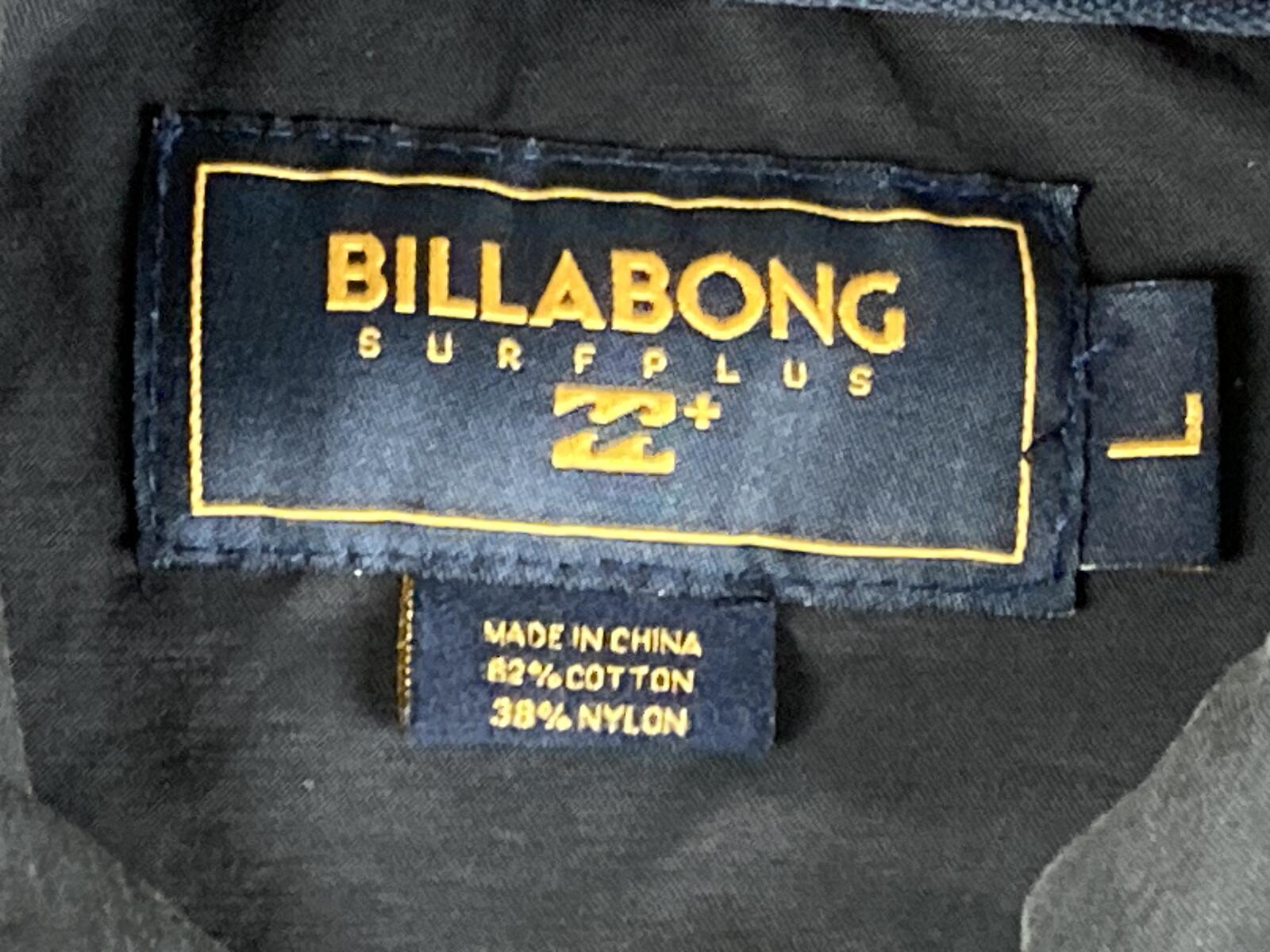 Billabong Surfplus Jacket Men's Black Full Zip Lightweight Utility Windbreaker L