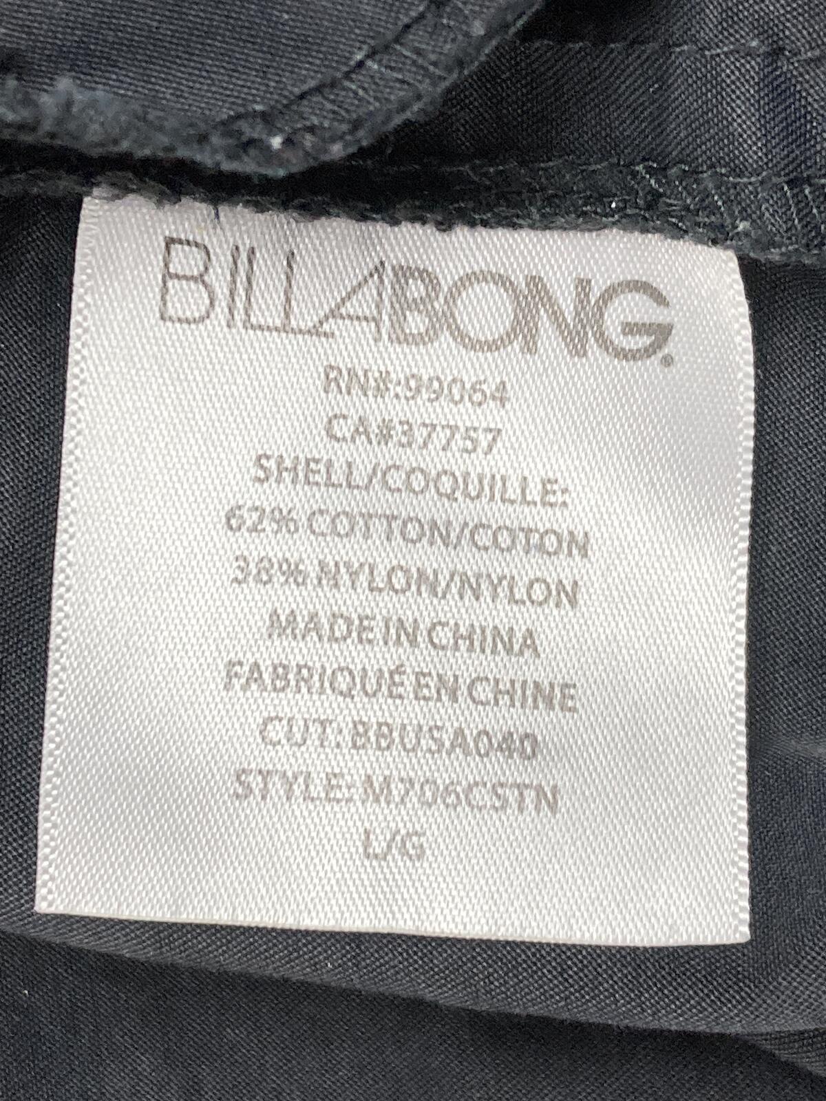 Billabong Surfplus Jacket Men's Black Full Zip Lightweight Utility Windbreaker L