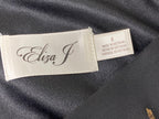 Eliza J Black Dress Gold Metallic Puff Sleeve  Size 8