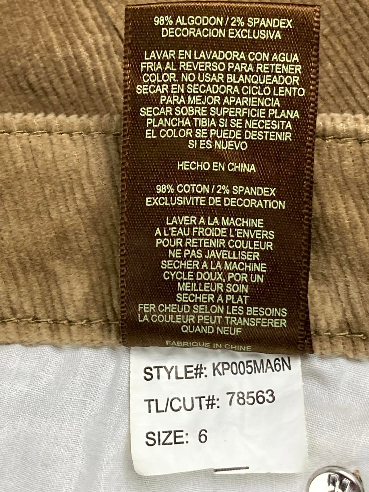 Kut from the Kloth Corduroy Pants Women’s Tan Farrah Baby Bootcut Stretch Sz 6