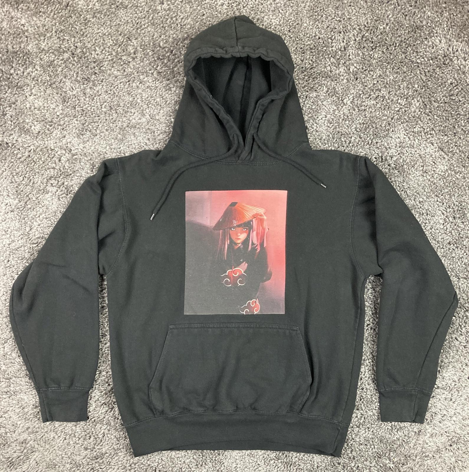 Naruto Hinata Hyuga Akatsuki Hoodie Black Pullover Back Cloud Unisex Small