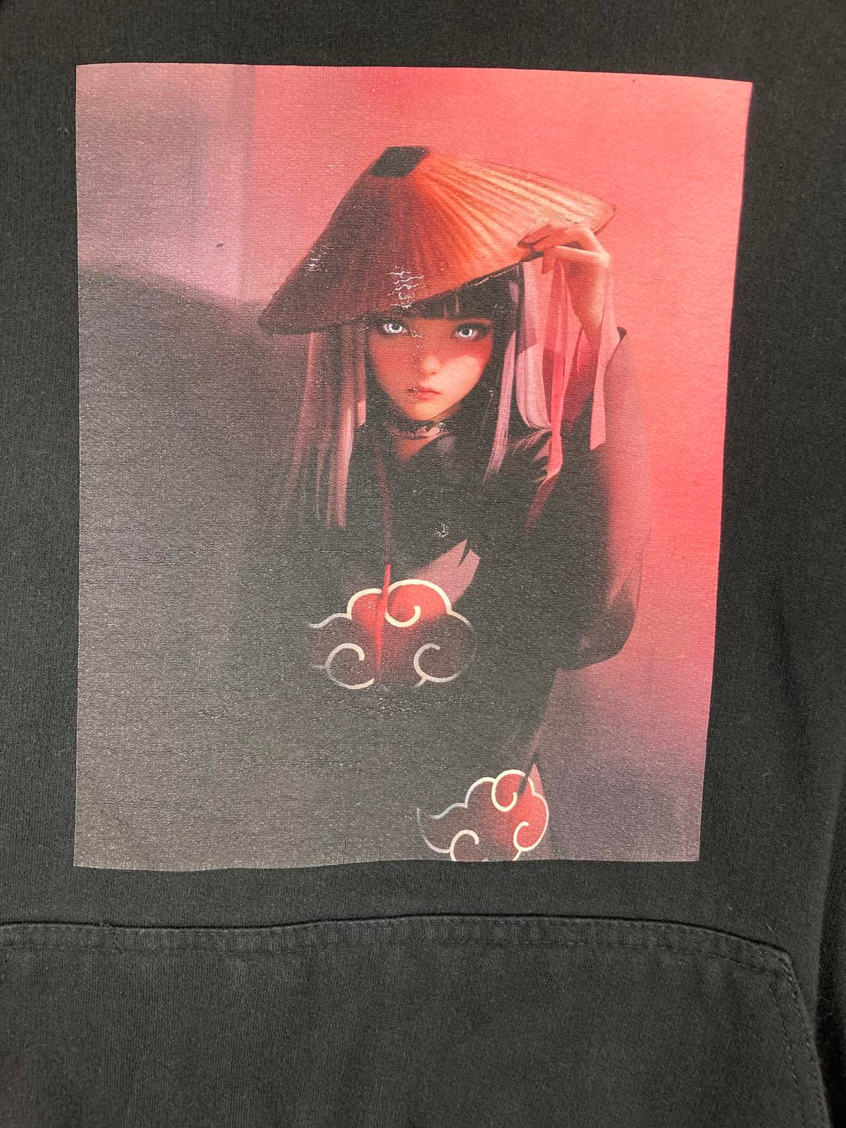Naruto Hinata Hyuga Akatsuki Hoodie Black Pullover Back Cloud Unisex Small