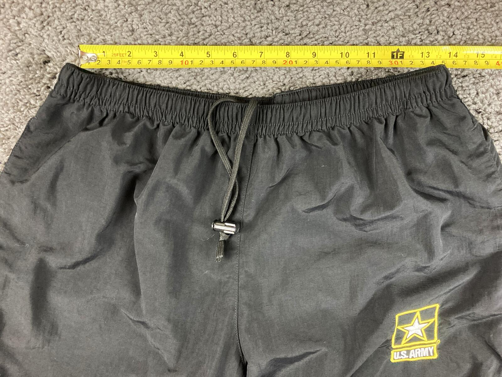 US Army APFU Track Pants Unisex Black Windbreaker PT Medium Regular Nylon