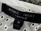 Romeo + Juliet Couture Blouse Women's White Eyelet Lace Long Sleeve Size M