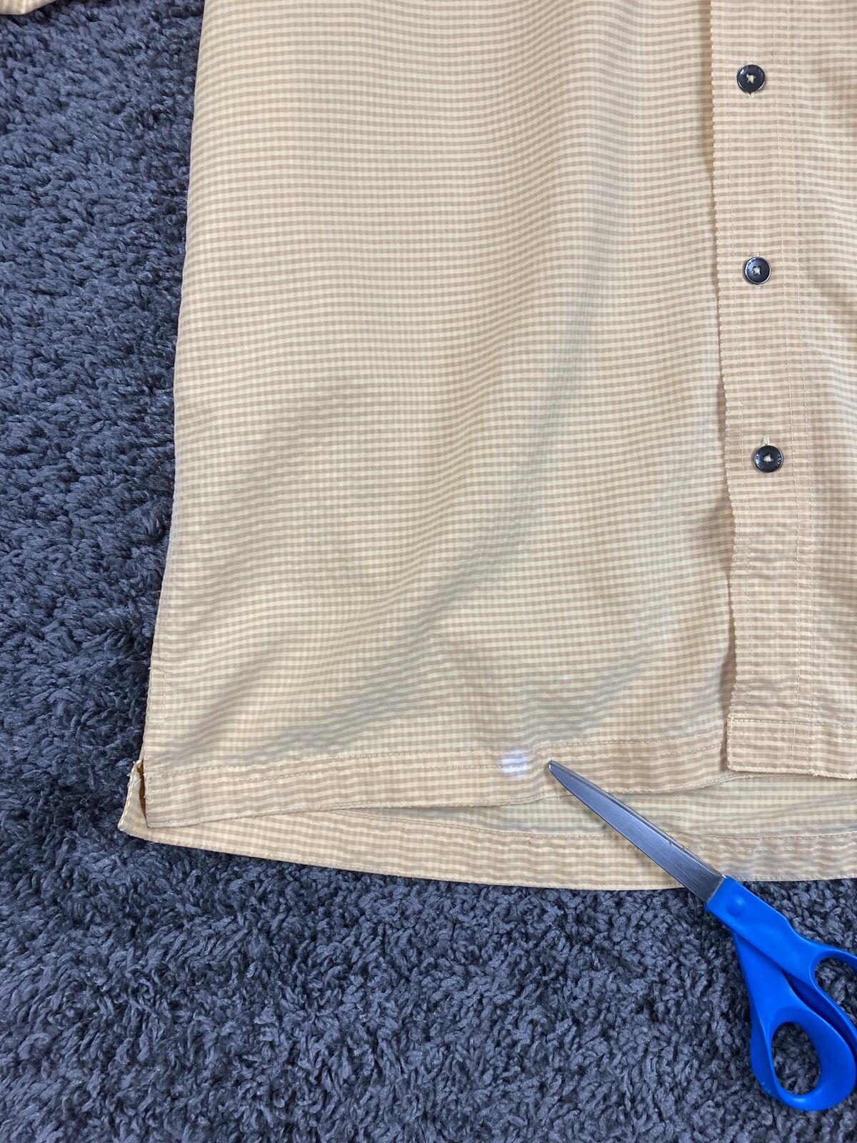 Royal Robbins Button Down Shirt Men’s Yellow Stripe Short Sleeve Modal Sz L