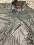 Zara Man Faux Leather Moto Jacket Black XL Biker Style Zip Pockets Lined