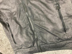 Zara Man Faux Leather Moto Jacket Black XL Biker Style Zip Pockets Lined