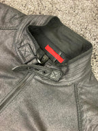 Zara Man Faux Leather Moto Jacket Black XL Biker Style Zip Pockets Lined