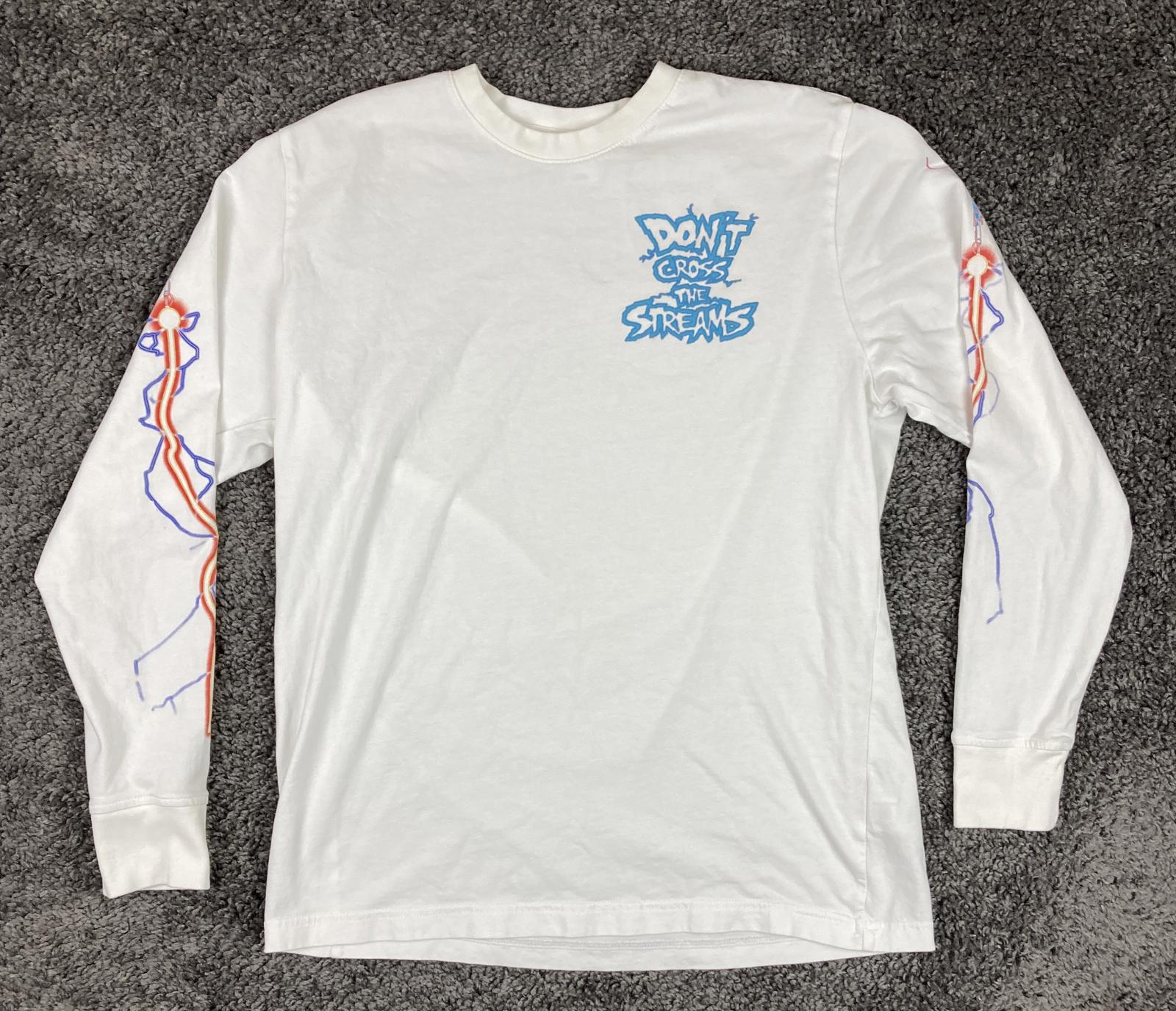 Reebok Classic x Ghostbusters Long Sleeve T-Shirt White Don't Cross Streams Sz M