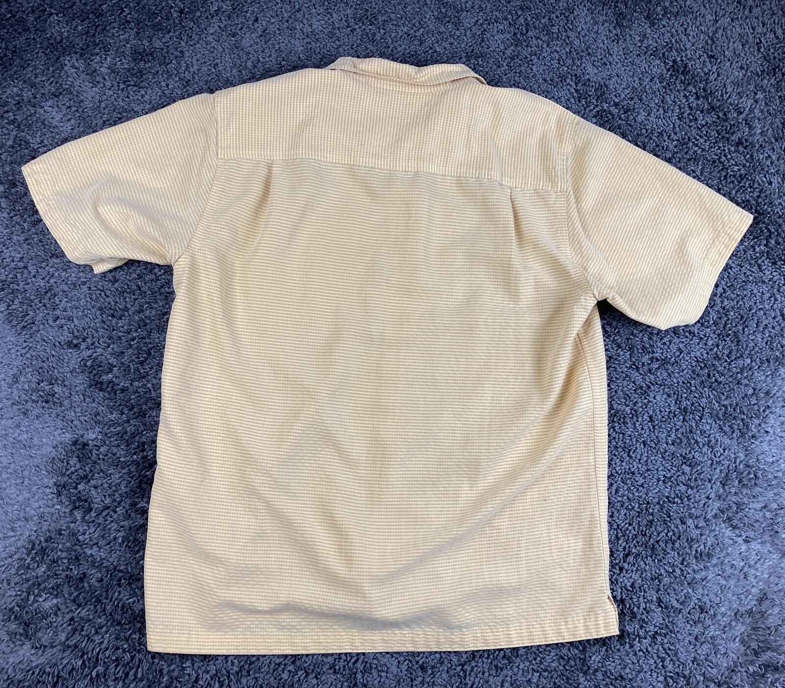 Royal Robbins Button Down Shirt Men’s Yellow Stripe Short Sleeve Modal Sz L