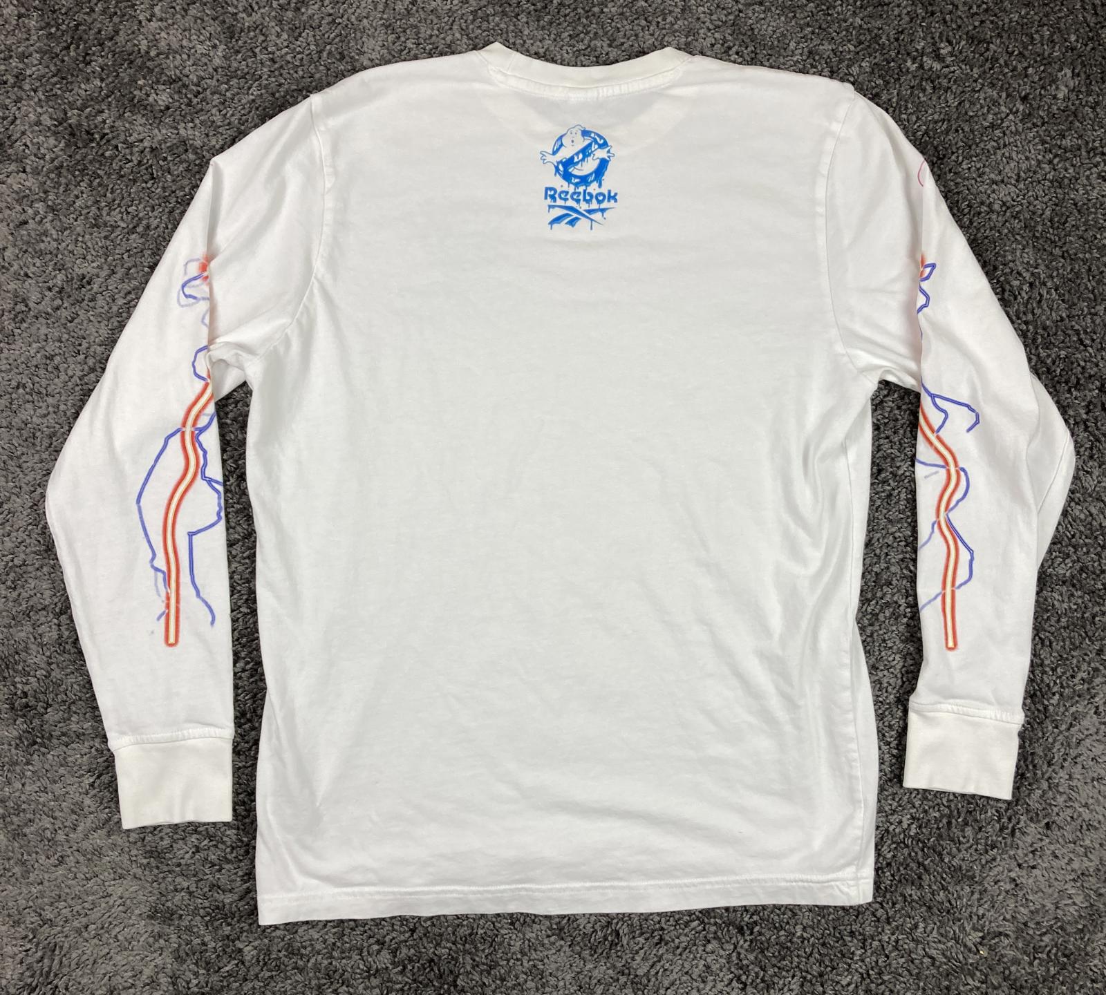 Reebok Classic x Ghostbusters Long Sleeve T-Shirt White Don't Cross Streams Sz M