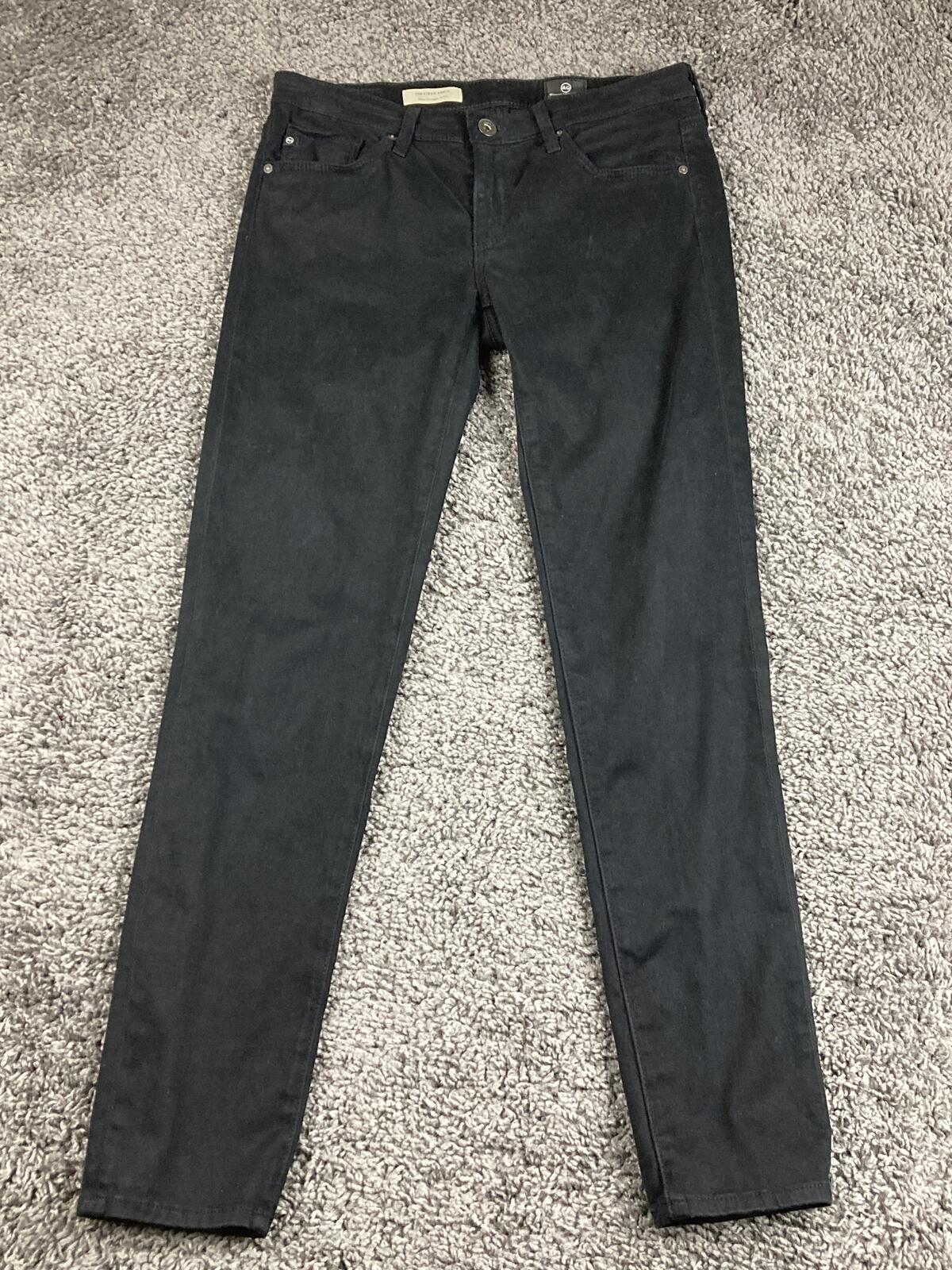 AG Adriano Goldschmied Womens Jeans Black The Stevie Ankle Slim Straight Sz  26R