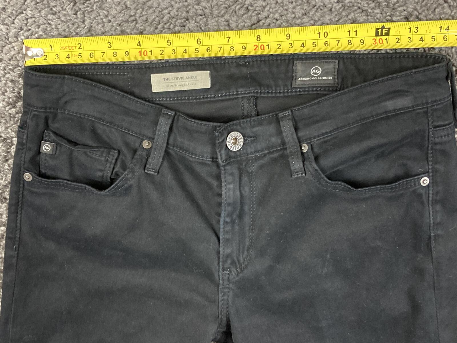AG Adriano Goldschmied Womens Jeans Black The Stevie Ankle Slim Straight Sz  26R