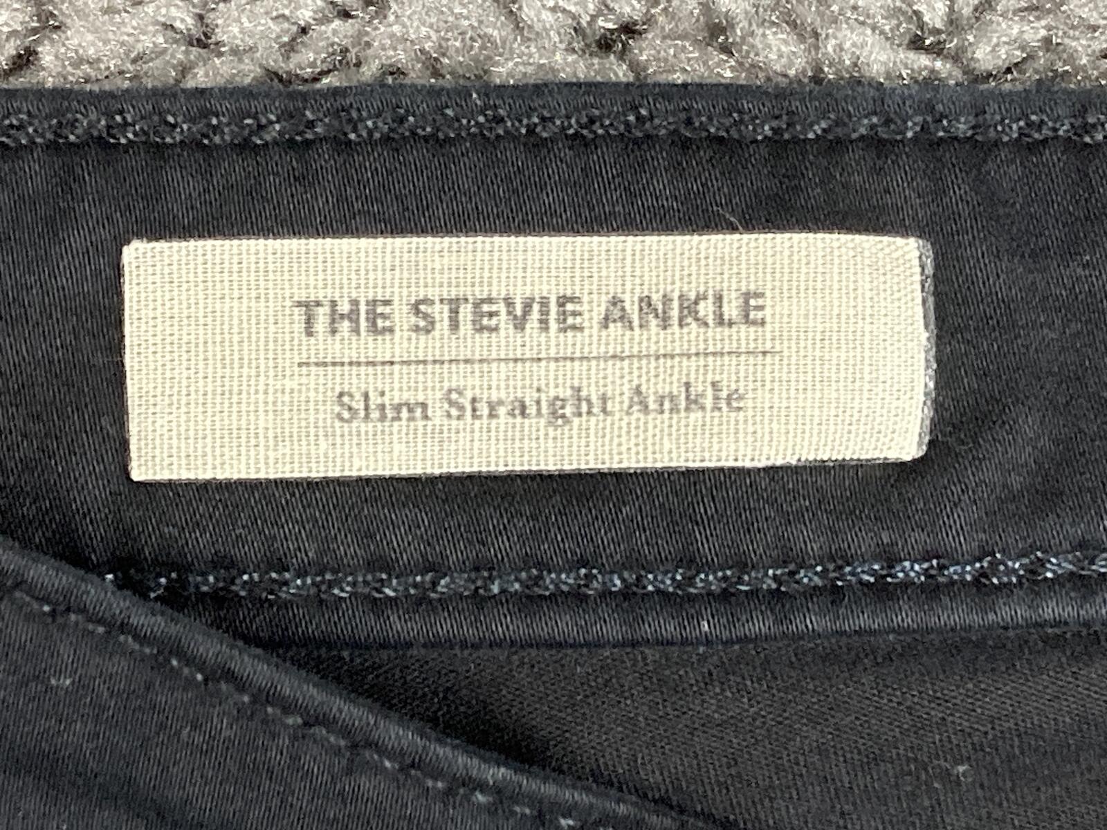 AG Adriano Goldschmied Womens Jeans Black The Stevie Ankle Slim Straight Sz  26R
